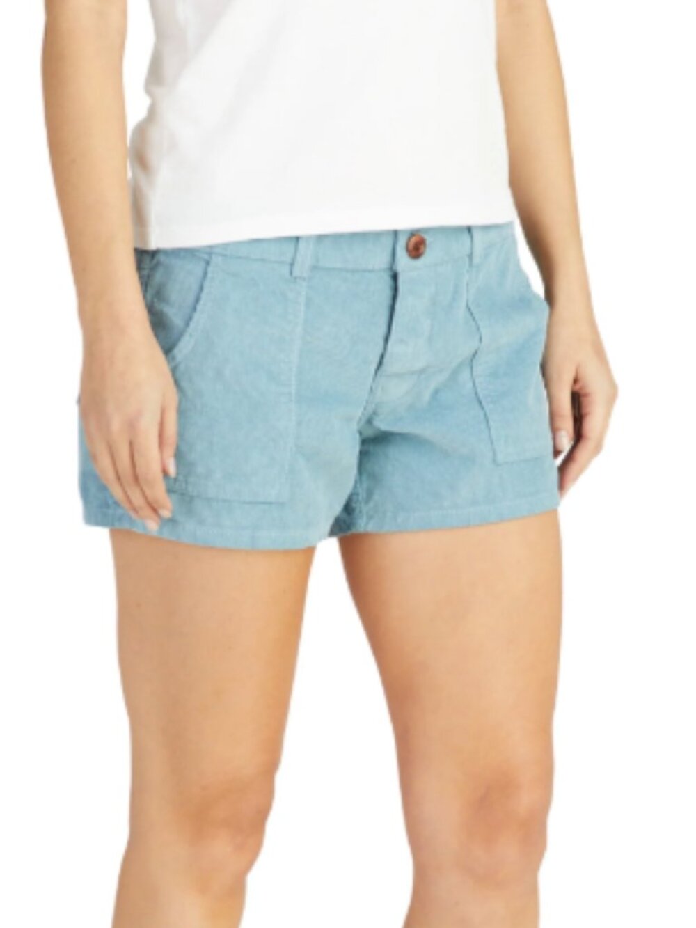 Birdwell Women's Classic Corduroy Shorts Size 6 Lt Blue Beach Button Fly Preppy